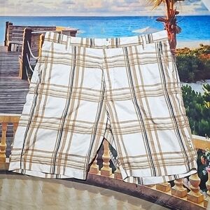 Billabong Striped Shorts White Beige Size‎ 36